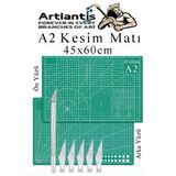 Kesim Matı A2 ve Kretuar Seti 1 Adet 45x60 cm Çift Taraflı Çizim Matı Kesme Madı Kesim Tablası Kesim Altlığı