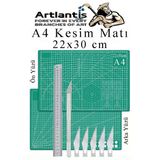 Kesim Matı A4 Kretuar Seti ve Çelik Cevel 30 Cm 1 Adet 22x30 cm Çift Taraflı Çizim Matı Kesme Madı Kesim Tablası Kesim Altlığı