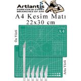 Kesim Matı A4 ve Kretuar Seti 1 Adet 22x30 cm Çift Taraflı Çizim Matı Kesme Madı Kesim Tablası Kesim Altlığı