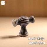 Kesir Eskitme Antik Sarı Metal Kulp Düğme Mobilya Çekmece Mutfak Dolabı Dolap Modern Kapak Kulpları - Tek Ebat