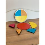 Kesirler Matematik Çalışma Seti, Eğitici Oyuncak, Montessori Eğitim Oyuncak, Motor Zeka Oyun