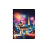 Keskin 16,5 x 22,5 Çizgili PP Kapak City Spiralli Defter - Paris