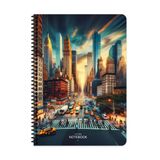 Keskin A4 Çizgili PP Kapak City Spiralli Defter - New York