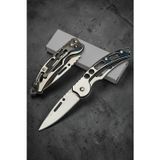 Keskin Adam SDR-10 15 CM Paslanmaz Çelik Kamp Outdoor Mini Cep Çakı Karabinalı Gümüş Renk