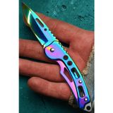 Keskin Adam SDR-10X 15.5 CM Gökkuşağı Rainbow Kamp Outdoor Paslanmaz Çelik Mini Cep Çakı.