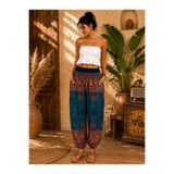 KESKİN AKSESUAR ETNİK DESENLİ ŞALVAR %100 RAYON KUMAŞ CEPLİ STANDART BEDEN (XS-S-M-L)