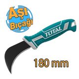 Keskin Aşı Bıçağı Profesyonel Eğri Uçlu Bağ Çakısı 18 Cm İzole Saplı Bıçak Kavisli Paslanmaz Çelik