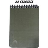 Keskin Color 14X20 cm A5 Çizgisiz 96 Yaprak Telli Sert Karton Kapak Defter The Notebook Yeşil Tek Ebat Orta Boy Spiralli Çizgisiz Not Defteri Sert A5 96 Yaprak