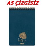 Keskin Color 14X20 cm A5 Çizgisiz Linden Bloknot Defter 80 Yaprak Mavi Tek Ebat Orta Boy Spiralli Kareli Not Defteri Karton A5 80 Yaprak