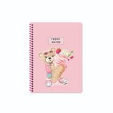 Keskin Color 16,5x22,5 Spiralli Sert Kapak Çizgili Ayıcık Defter - Pembe