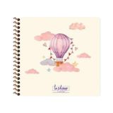Keskin Color 16x15 CM ÇİZGİSİZ 50 YAPRAK SERT KAPAK TELLİ DEFTER 60 GR KREM RENGİ KAĞIT BALON DESEN (PEMBE)