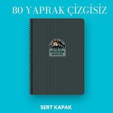 Keskin Color 17x24 cm Çizgisiz 80 Yaprak Outdoor Sert Kapak Telli 70 gr Ivory Kağıt Defter