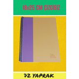 Keskin Color 18x25 CM ÇİZGİSİZ 72 YAPRAK TELLİ KARTON KAPAK DEFTER 60 GR BEYAZ SAYFA (SARIMOR)