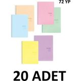 Keskin Color 20 Adet A4 72 Yaprak Kareli PP Kapak Spiralli Pastel Show Defter