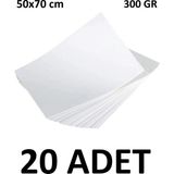 Keskin Color 20 Adet Karatis Art 300 gr Dokulu 50 x 70 cm Beyaz Resim Kağıdı