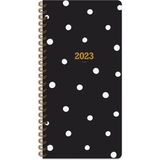 Keskin Color 2023 Spiralli Siyah Puantiye Karton Kapak 8x16 cm Haftalık Cep Ajandası