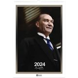 Keskin Color 2024 31*43 12 Yaprak Spiralli Duvar Takvimi Atatürk - Renkli - 1 Adet