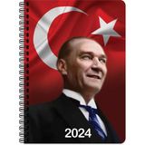 Keskin Color 2024 Günlük Ajanda Cumhurbaşkanı Atatürk 17X24 cm Spiralli