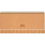 Keskin Color 2024 Haftalık Masa Ajandası Kraft 12x33,5 cm 56 Yaprak Varak Yaldızlı Kapak