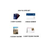 Keskin Color 2024 Yılı 3 Kişilik Büro Set, 3 Ajanda, 3 Sümen, 3 Üçgen Takvim, 1 Duvar Takvimi, Çok Renkli PRA-9626321-3996