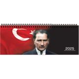 Keskin Color 2025-AJ-65 12 x 33,5 cm Haftalık Masa Ajandası 56 Yaprak Türkçe İngilizce Karton Kapak