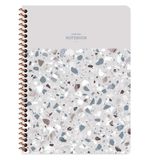 Keskin Color 320942-99 16.5x22.5 cm 80 Yaprak Kareli Spiralli Plastik Kapak Terazzo 6'lı Not Defteri
