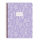 Keskin Color 384940-99 16.5x22.5 cm 80 Yaprak Düz Çizgisiz Spiralli Karton Kapak Pastel Flora 6'lı Not Defteri
