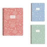 Keskin Color 384942-99 17x23 cm 80 Yaprak Karton Kapak Spiralli Pastel Flora Defter