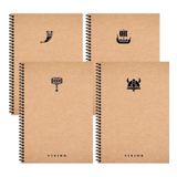 Keskin Color 417957-99 12x17 cm 80 Yaprak Çizgili Spiralli Sert Kapak La Plume Vik 24'lü Not Defteri