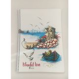 Keskin Color A4 İstanbul Love 80 Yaprak Kareli Plastik Kapak Spiralli Defter (Karışık Renk, 1 Adet) 323022-99