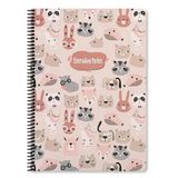 Keskin Color Animal Friend Hayvanlar Spiralli Karton Kapak 100 Yaprak A4 Çizgili Defter
