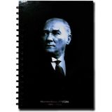 Keskin Color Atatürk 14x20 80 Yaprak Çizgili Spiralli Sert Kapak Defter