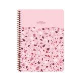 Keskin Color Çizgili 16x22 cm 80 Yaprak Plastik Kapak 60 gr Beyaz Sayfa Terazzo Telli Defter
