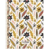 Keskin Color Çizgili La Plume Flowers 17 x 22 cm Sarı Defter
