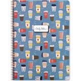 Keskin Color Coffee Spiralli Mavi Karton Kapak 100 Yaprak A4 Kareli Defter