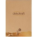Keskin Color Dekokraft Çizgili Bloknot, Spiralli Kraft Sert Kapak, A4, 100 Yaprak