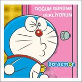Keskin Color Doraemon Doğum Günü Kartı 9X5,5Cm + Zarf (10 Lu Paket) - Karışık - Not Defteri