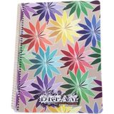 Keskin Color Dream A4 Büyük Boy 120 Yaprak Ayraçlı Spiralli Plastik Kapaklı 3 Kareli + 1 Çizgili Defter