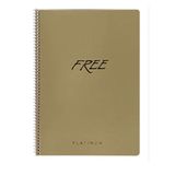 Keskin Color Free Platinum A4 80 Yaprak Plastik Kapak Kareli Altın Spiralli Defter