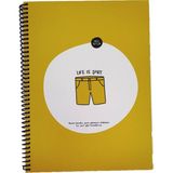 Keskin Color Hisli Şeyler 18,5*25 80 Yaprak Spiralli Kareli Karton Kapak Hafif Kağıt Stickerli - Sarı Defter