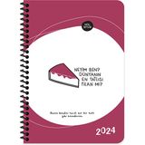 Keskin Color Hisli Şeyler Haftalık Ajanda 2024 13x19,5 cm Mor Renkli Tasarım