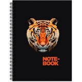 Keskin Color Jungle Spiralli Kaplan 100 Yaprak Çizgili Sert Kapak 17 x 24 cm Defter