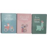 keskin color karton kapak spiralli hayvanlar defter 16,5x22,5cm 80 yaprak çizgili 386441-99 (karışık renk 1 adet) - Not Defteri