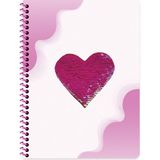 Keskin Color Keskin 16.5x 22.5 Çizgili Pullu Kalp Spiralli Defter - Mor - 1 Adet