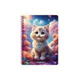KESKİN COLOR Keskin 16,5 x 22,5 Çizgili PP Kapak Sevimli Hayvanlar Spiralli Defter - Kedi