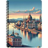 Keskin Color Keskin 16,5 x 22,5 Kareli Pp Kapak City Spiralli Defter - Budapeşte - 1 Adet - --