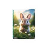 Keskin Color Keskin 16,5 x 22,5 Kareli PP Kapak Sevimli Hayvanlar Spiralli Defter - Tavşan