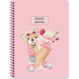 Keskin Color Keskin 16,5*22,5 Kareli Spiralli Sert Kapak Ayıcık Defter - Pembe - 1 Adet - --