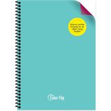 Keskin Color Keskin A4 Çizgili Pp Kapak Çift Renkli Spiralli Defter - Turkuaz - 1 Adet - Kırmızı