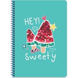 Keskin Color Keskin A4 Gloss Çizgili Spiralli Defter - Hey Sweety - 1 Adet - --